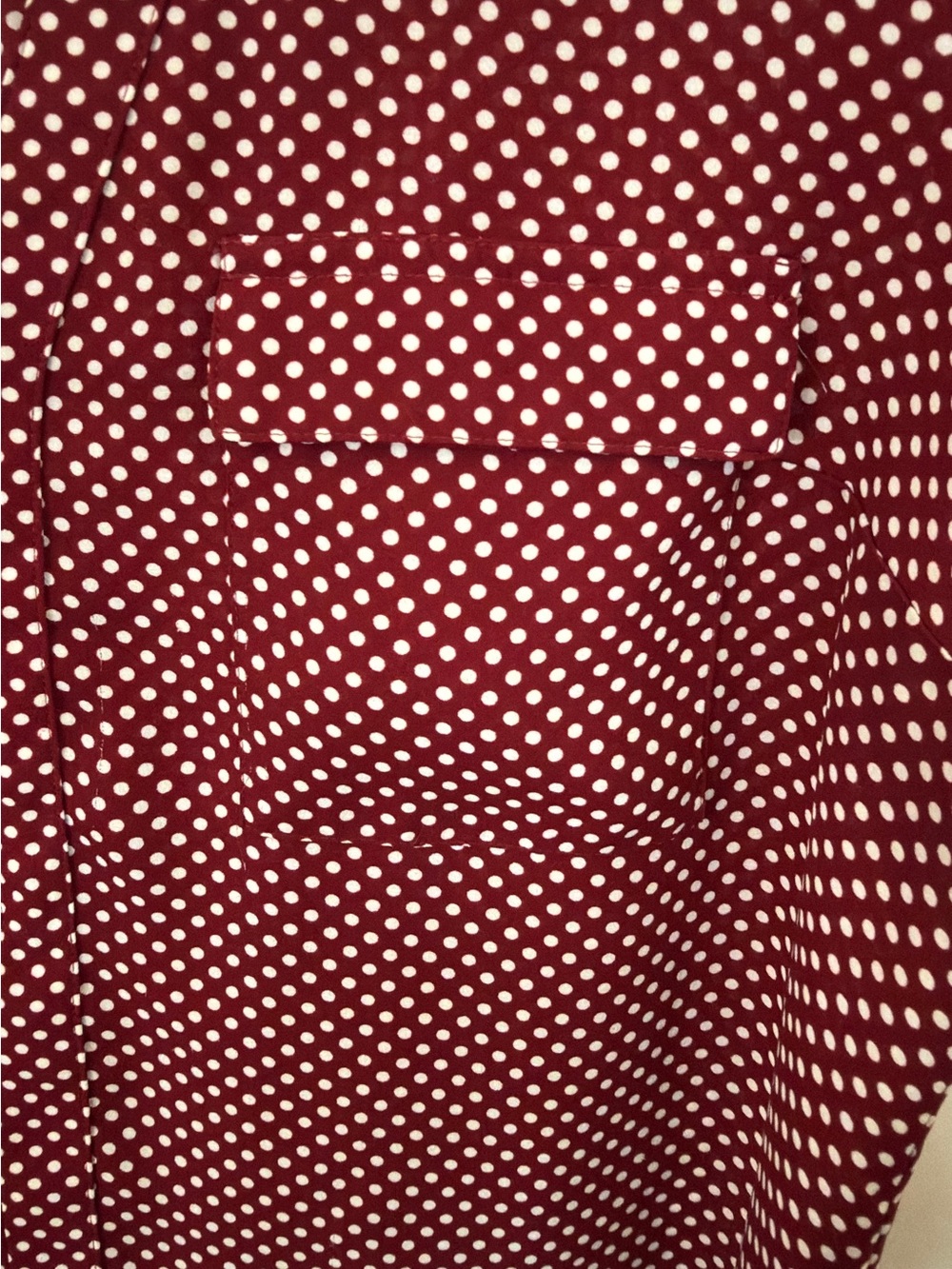 Express Burgundy Polka Dot Zip-Front Blouse Large - Picture 4 of 8